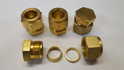 New – Open box Lot of -4- SSP Inst. Duolok IBD10CP Compression Fittings 5/8" Tube Cap Threaded