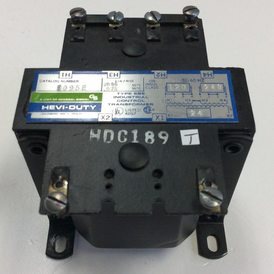 Used Hevi-Duty E095E Control Transformer 0.075 KVA In 120/240VAC Out 24VAC 50/60Hz