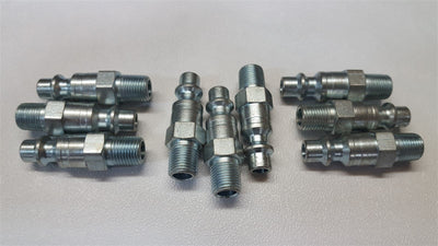 Open box Lot of -9- 1/4" Industrial Quick Coupling Plug, 1/8" NPT Male Threads