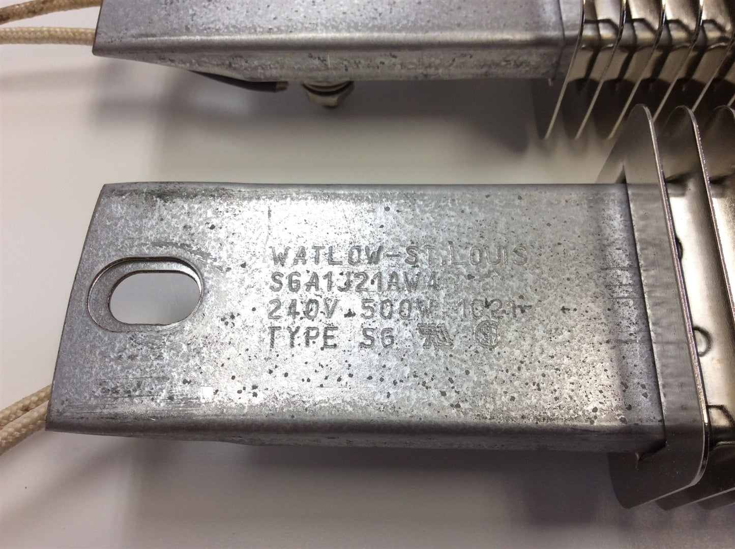 Used Lot of 2 Watlow SGA1J21AW4 Finned Strip Heaters 240VAC AC 500 Watt Rating