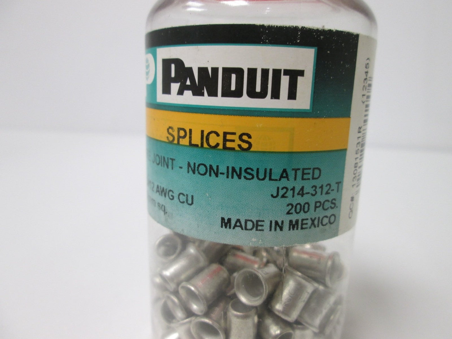 Used Lot of 100 Panduit J214-312-T Crimp Wire Joints, Wire Size: 14-12 AWG