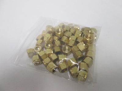 New Lot of 54 Nuts, Size: 3/8", Material: Brass, For Duolok Tube Fittings