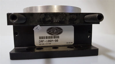 Used DESTACO DRF-106M-90 Rotary Actuator Pneumatic 90-Degree Flanged 4" Black Base