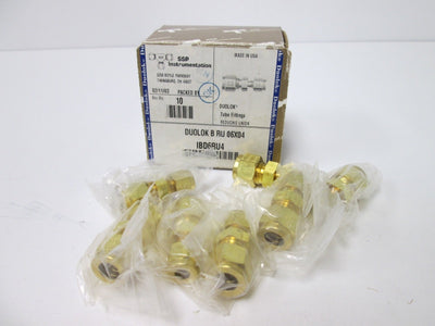New Lot of 7 SSP Instrumentation IBD6RU4 Reducing Unions, Material: Brass