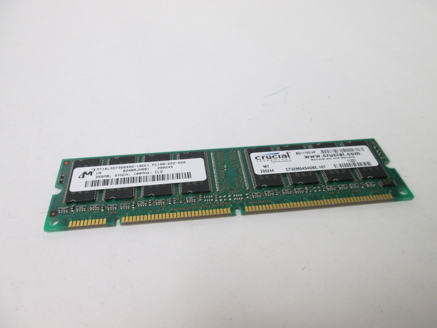 Used Crucial CT32M64S4D8E.16T Memory Module, Capacity: 256MB, Transfer Rate: 100MHz