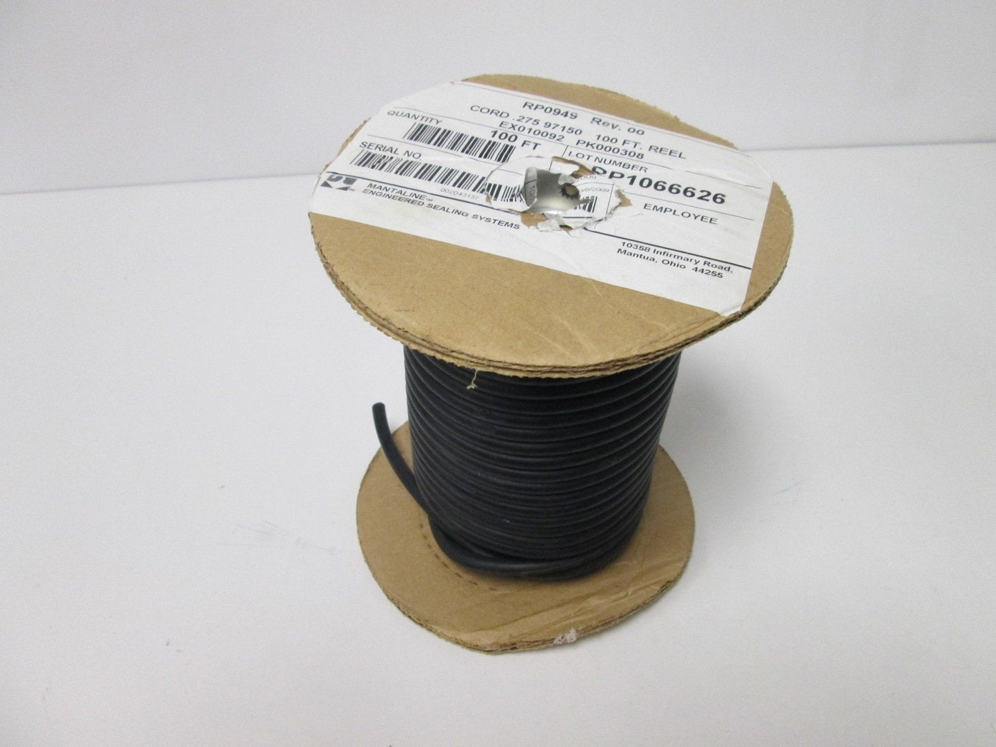 New – Open box Mantaline RP0949 Cord Stock, Roll of ~80 Feet, Diameter: 0.275" (7mm)