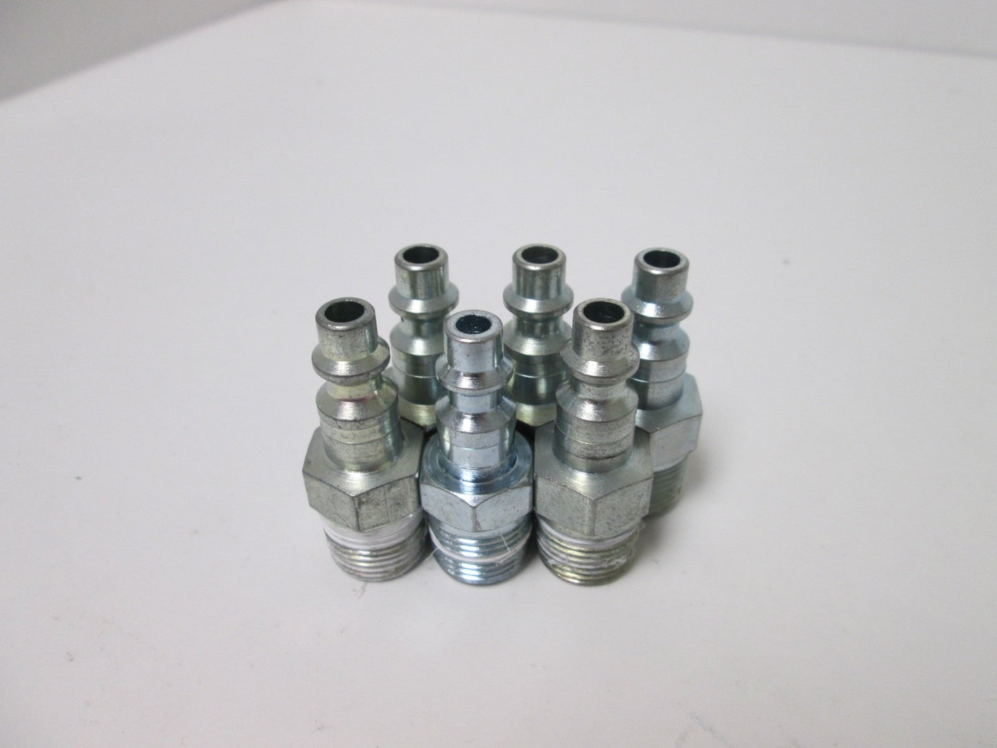 Used Lot of 6 Quick-Disconnect Hose Plug, Threads: 3/8" NPT Male, Material: Steel