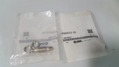 New – Open box Lot of -2- SMC KQG2E03-00 Bulkhead Union Push-In 5/32" Tube Size Stainless Steel