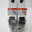 Used Lot of 2 ABB S 271 K20A Circuit Breakers, 1-Pole, Rating: 240VAC 20A, DIN Rail