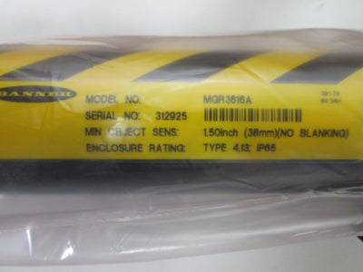 New Banner MGR3616A Light Curtain Receiver Sensing Length: 36", Min Object: 1.5"