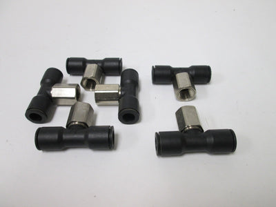 New Lot of 6 Legis Tees, 1/2" Tube Inline to Female 3/8" NPT Connection