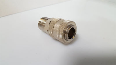 New – Open box Lot of 6-Legris Series 13 Quick Coupler Socket Female 1/2"-Male-NPT Nickel Brass