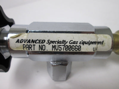 Used Advanced MV5700660 Manual Control Valve, Connections: 1/4" NPT and 3/4" NPT