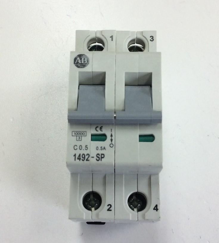 Used AB Allen Bradley 1492-SP2C005 Series C Circuit Breaker 0.5A 2 Pole 415 VAC
