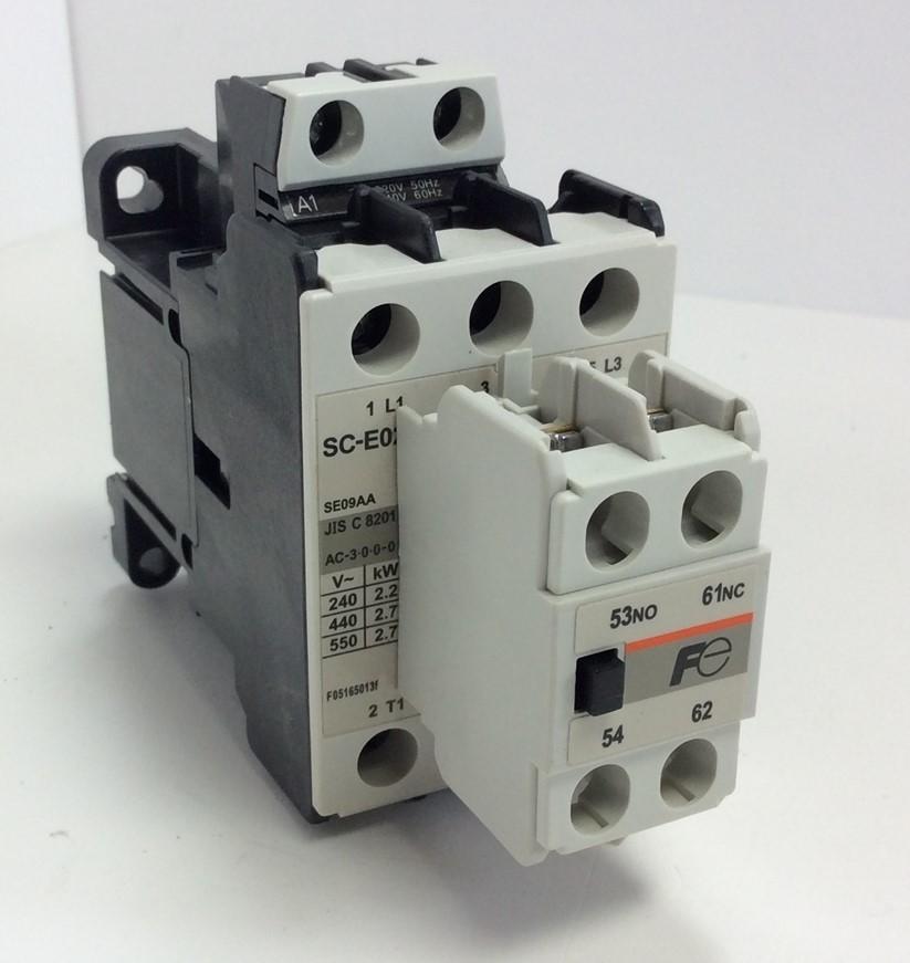 Used Fuji Electric SC-E02 3 Pole General Purpose Contactor 200-240VAC Coil DIN Mount