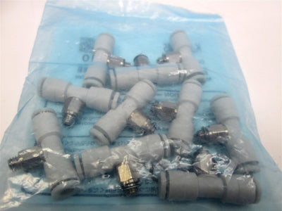 New Lot of 10 New SMC KJT04-M5 Miniature One-Touch Air Fittings Male Branch Tee 4mm