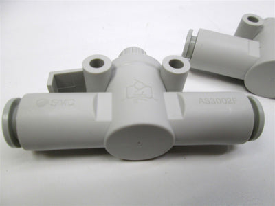 New – Open box Lot of 2 New SMC AS3002F-09 Pneumatic Air In-Line Flow Control Valve 5/16" OD