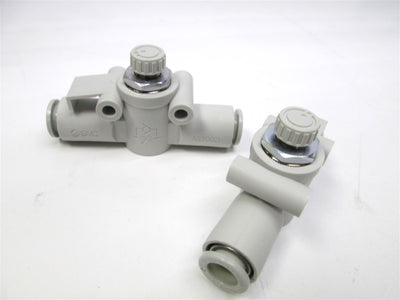 New – Open box Lot of 2 New SMC AS3002F-09 Pneumatic Air In-Line Flow Control Valve 5/16" OD