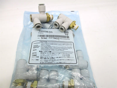New – Open box Lot of 10 New SMC KQ2VD08-02S Pneumatic Double Universal Elbow Air Fittings 8mm