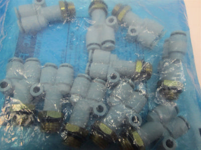 New Lot of 10 New SMC KQ2U04-U02 Pneumatic Branch Y Air Fittings 4mm Tube Uni 1/4
