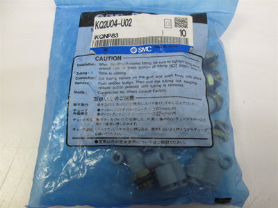 New Lot of 10 New SMC KQ2U04-U02 Pneumatic Branch Y Air Fittings 4mm Tube Uni 1/4