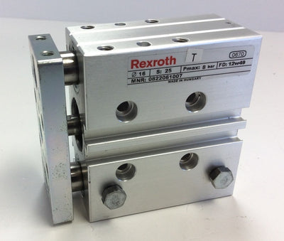 New – Open box Rexroth 0822061007 Dual Guided Pneumatic Air Cylinder 16 mm Bore 25mm Stroke