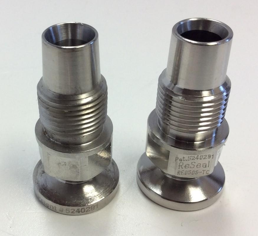 Used Lot of 2 ReSeal RE050S-TC Stainless Steel Sanitary Couplings 0.50" ID Tubing