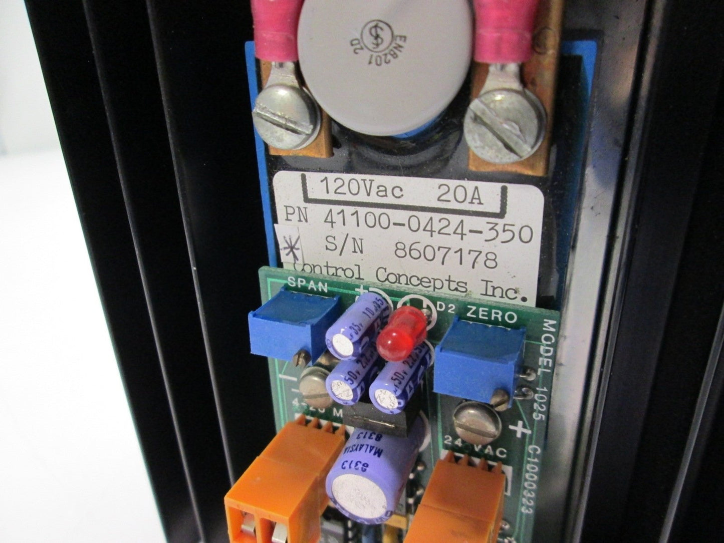 Used Control Concepts 41100-0424-350 SCR Power Controller 120VAC AC 20 A Panel Mount