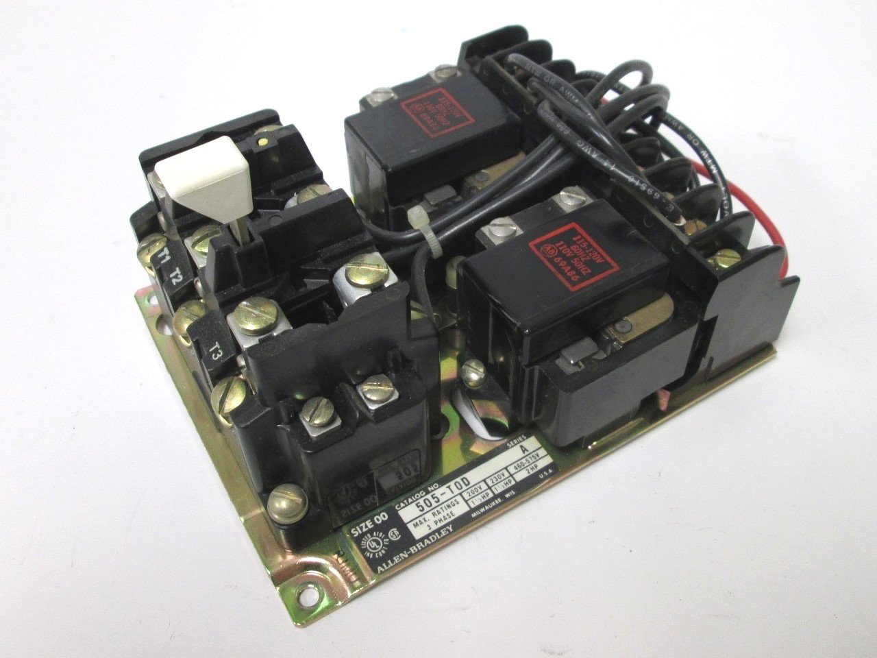 Used Allen Bradley 505-TOD Reversing Motor Starter Contactor, 120VAC Coil, 3-Pole