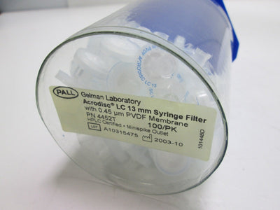 New – Open box Lot of 97 Pall Acrodisc 4452T LC 13 mm Syringe Filters w/ 0.45 µm PVDF Membrane