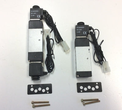 New – Open box Lot of 612000253 Dual and Single Solenoid Pneumatic Valves 24VDC 2.4W w/ Gasket
