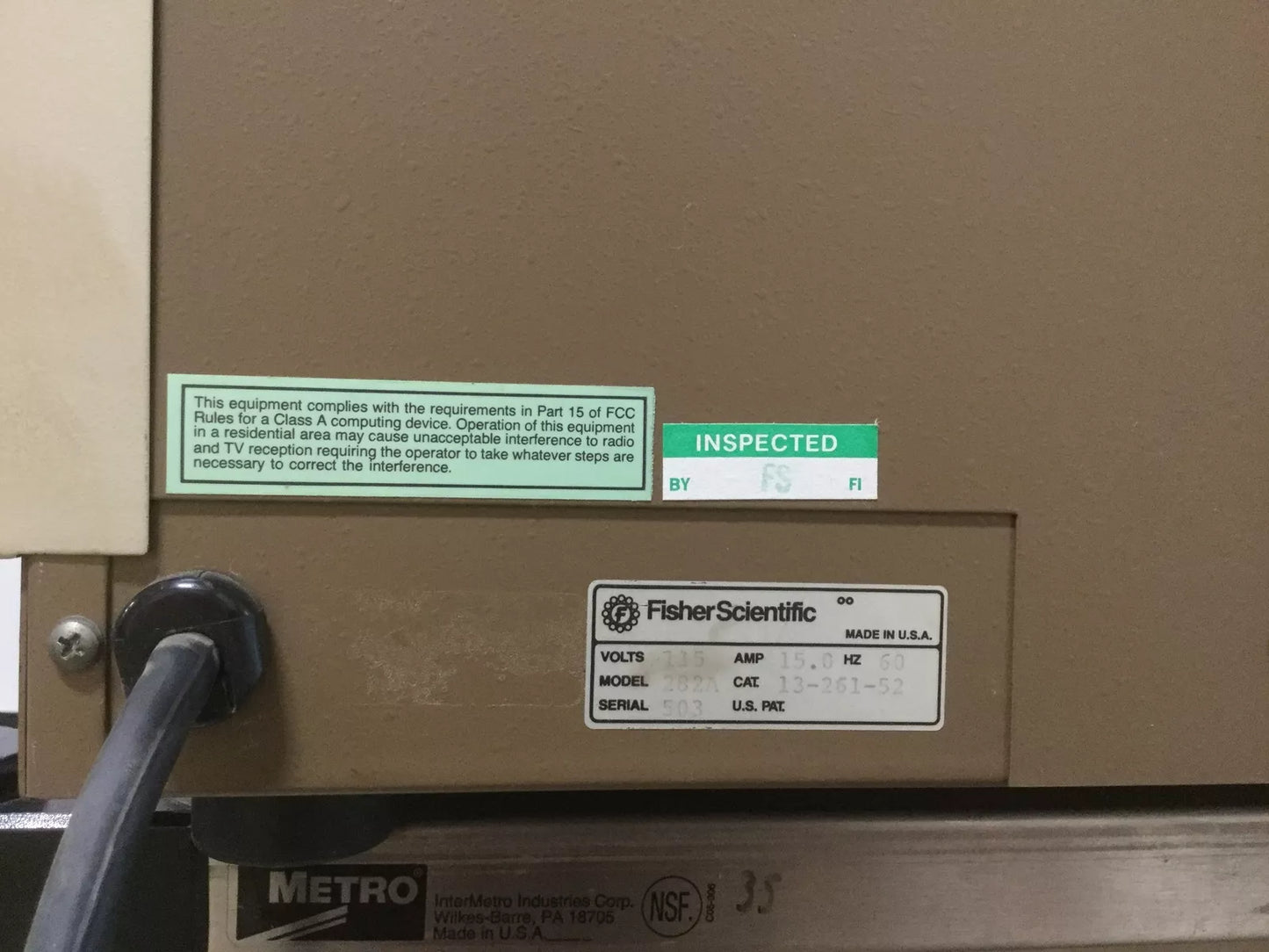 Used Fisher Scientific 282A Isotemp Vacuum Oven 1800W 115VAC 50/60Hz 1.5 cu ft 280°C