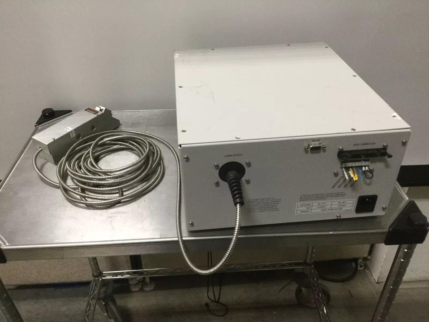 Used JDSU 21047476 IFM15 Fiber Optic Diode Laser System 1110nm 15W 7.3mm Beam 120VAC
