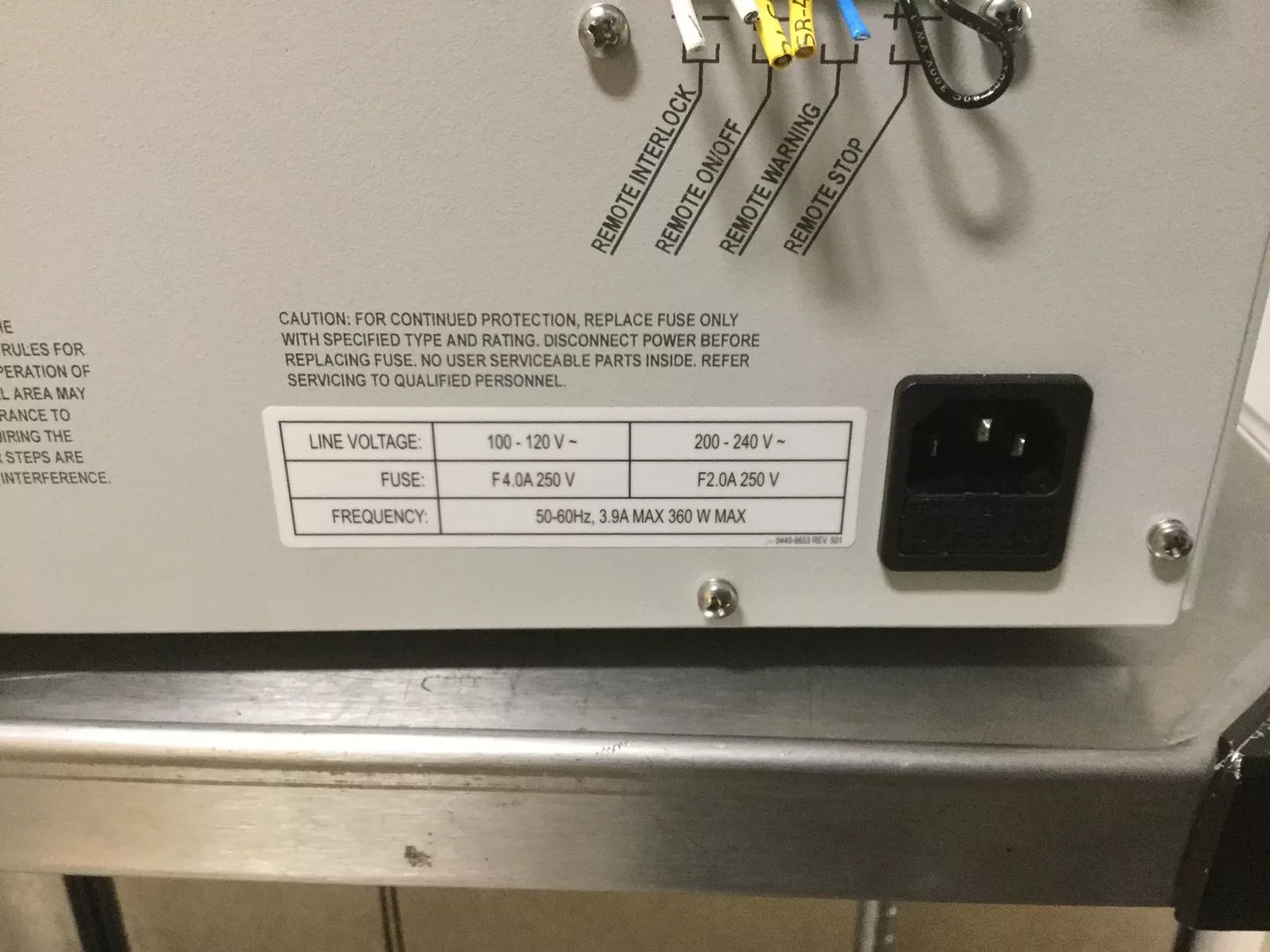 Used JDSU 21047476 IFM15 Fiber Optic Diode Laser System 1110nm 15W 7.3mm Beam 120VAC