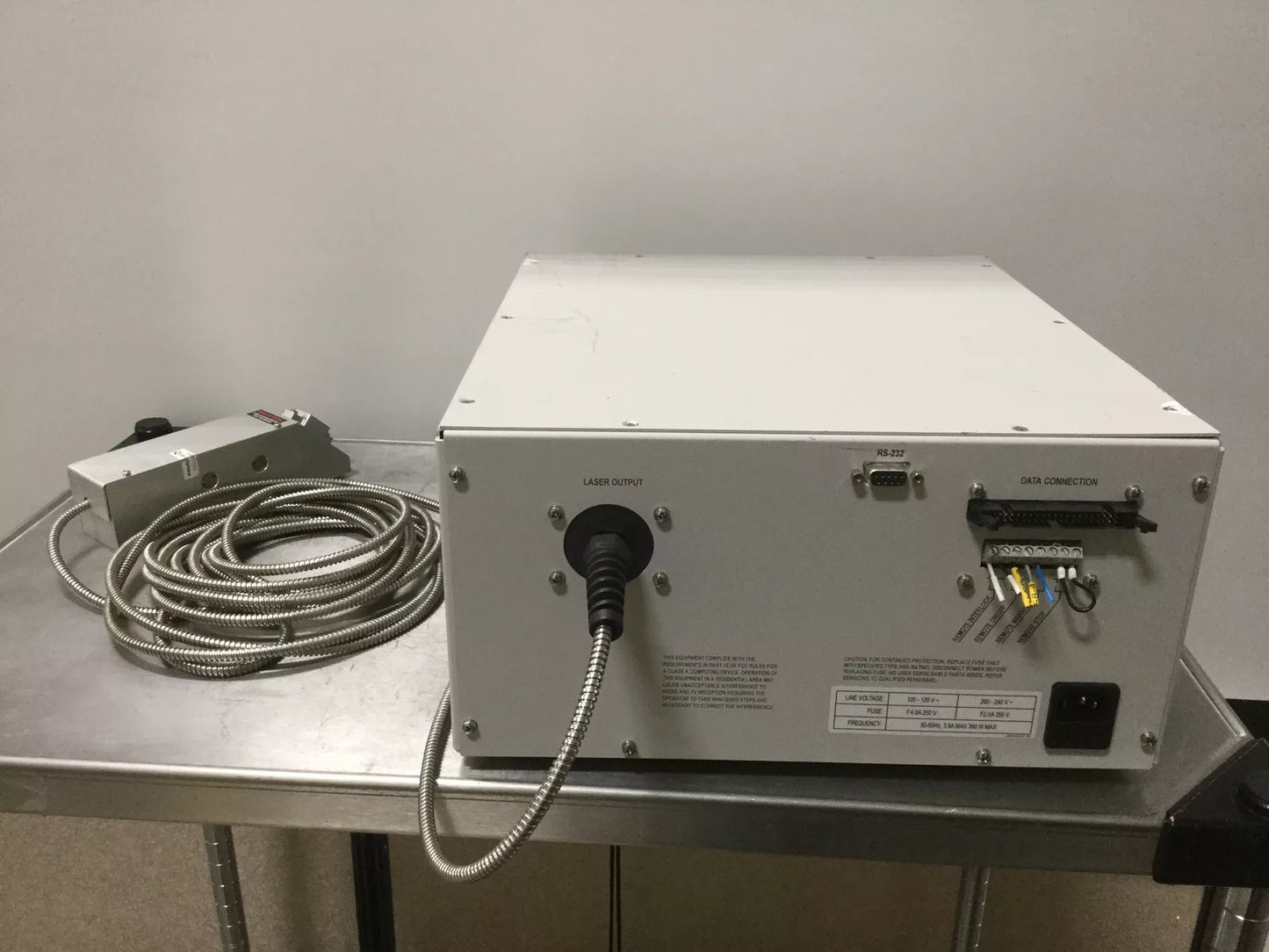 Used JDSU 21047476 IFM15 Fiber Optic Diode Laser System 1110nm 15W 7.3mm Beam 120VAC